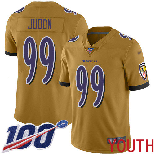 Baltimore Ravens Limited Gold Youth Matt Judon Jersey NFL Football #99 100th Season Inverted Legend->women nfl jersey->Women Jersey